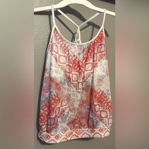prAna Women’s Meadow Top. Sun Washed Red. Size Medium. Racerback Tank.